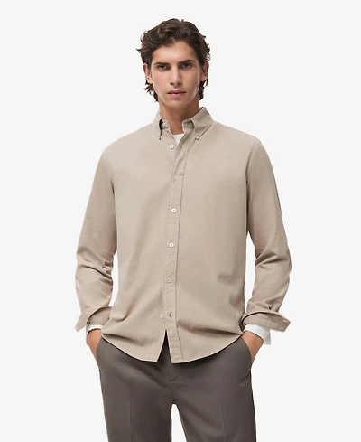 Mango Men's Classic-Fit Micro-Corduroy Shirt