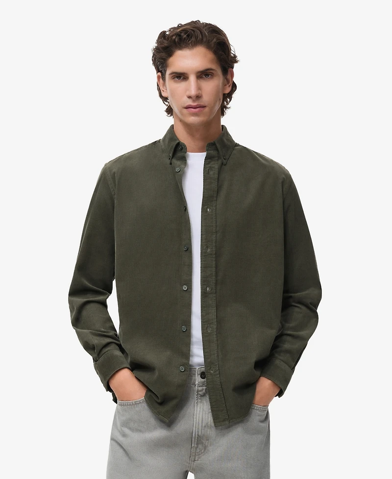 Mango Men's Classic-Fit Micro-Corduroy Shirt