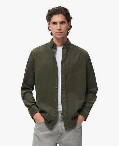 Mango Men's Classic-Fit Micro-Corduroy Shirt