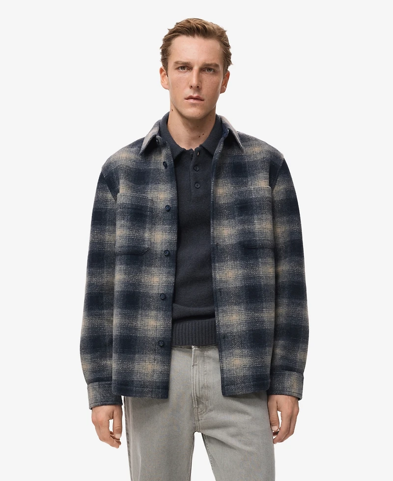Mango Men's Checked Pocket Jacket