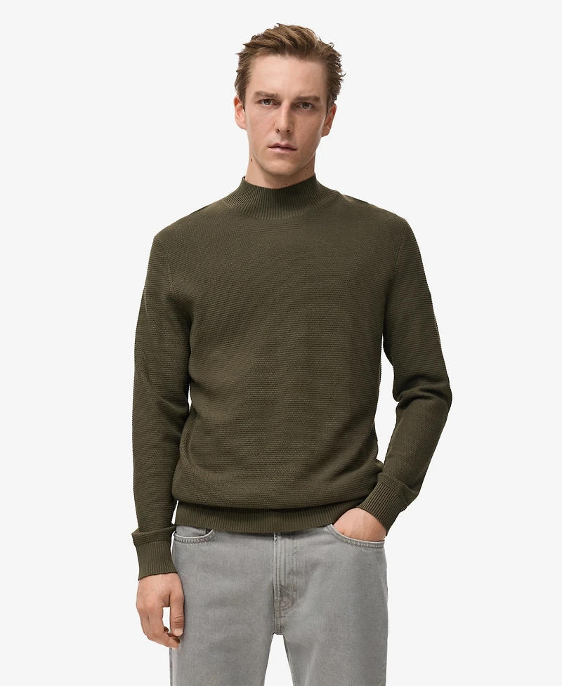 Mango Men's Structured Perkins-Neck Sweater