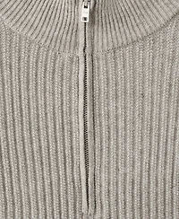 Mango Men's Zip Neck Ribbed Sweater
