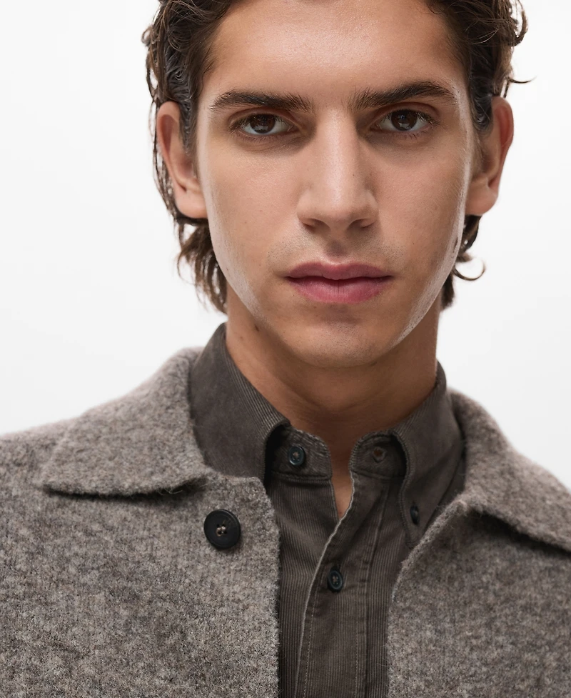 Mango Men's Knitted Wool Blend Cardigan