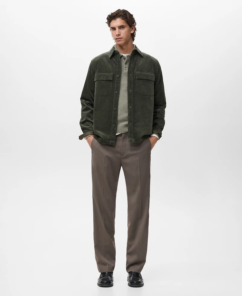 Mango Men's Corduroy Pockets Overshirt