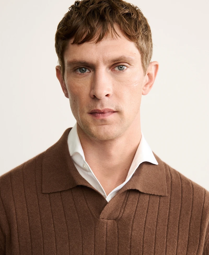 Mango Men's Cashmere Polo Sweater