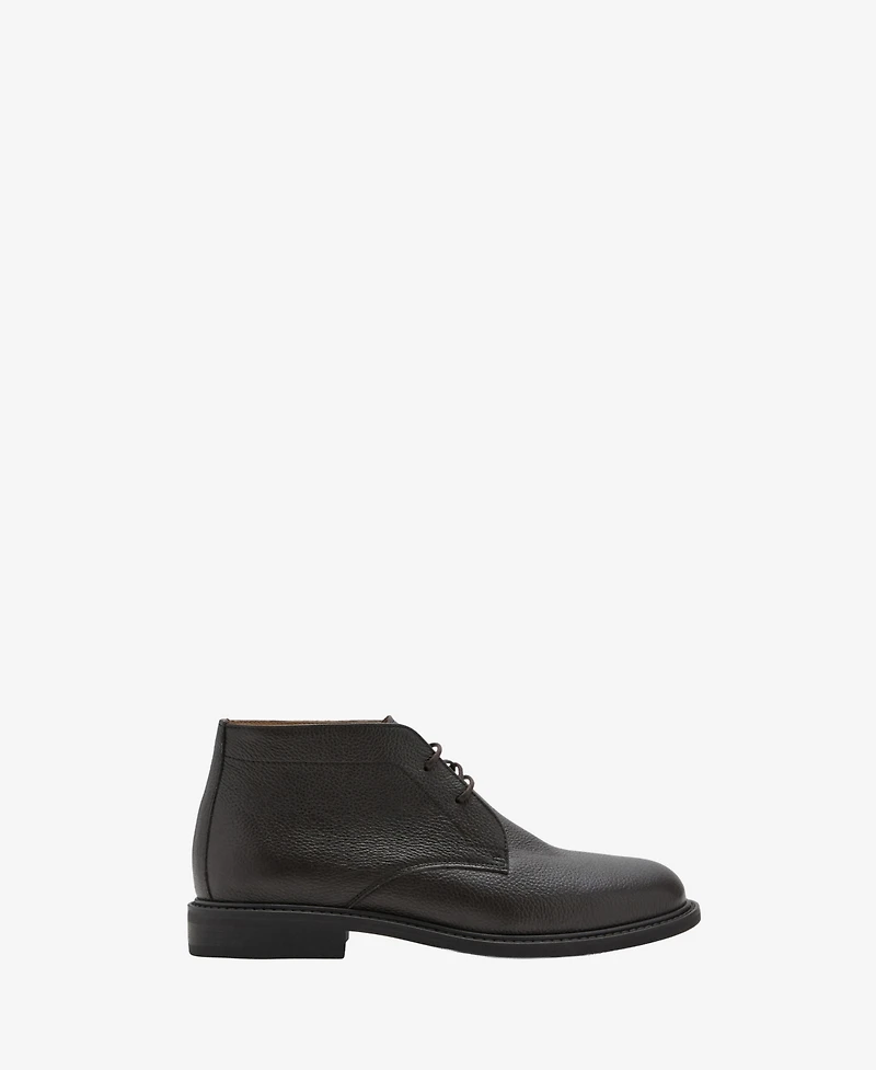 Mango Men's Lace-Up Leather Ankle Boots