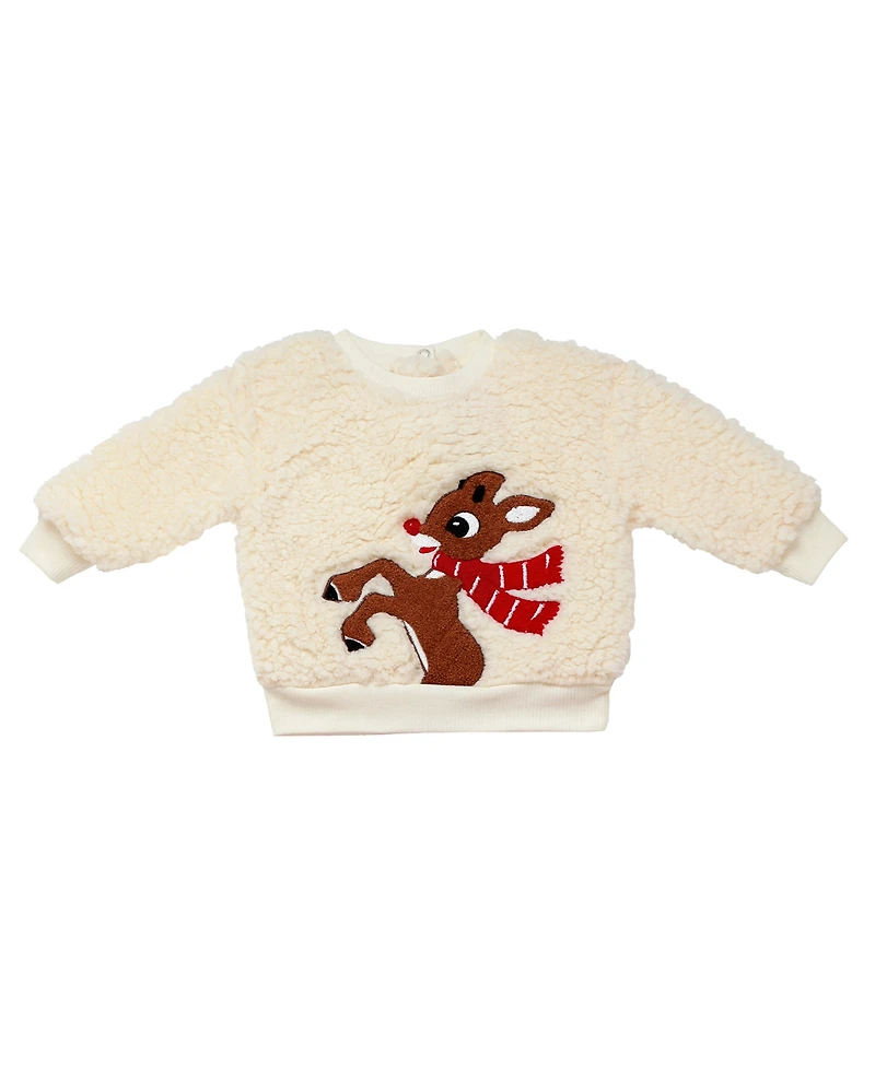 Rashti & Baby Boys' Rudolph Crewneck Top and Jogger Pants, 2-Piece Set