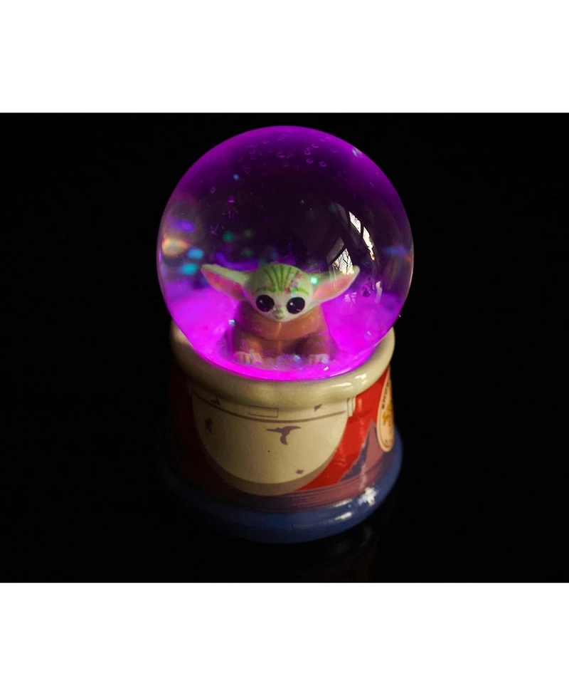 Star Wars: The Mandalorian The Child Hover Pod Light-Up Mini Snow Globe Display Piece Decoration | Home Decor for Kids Room Essentials | Baby Yoda Gif