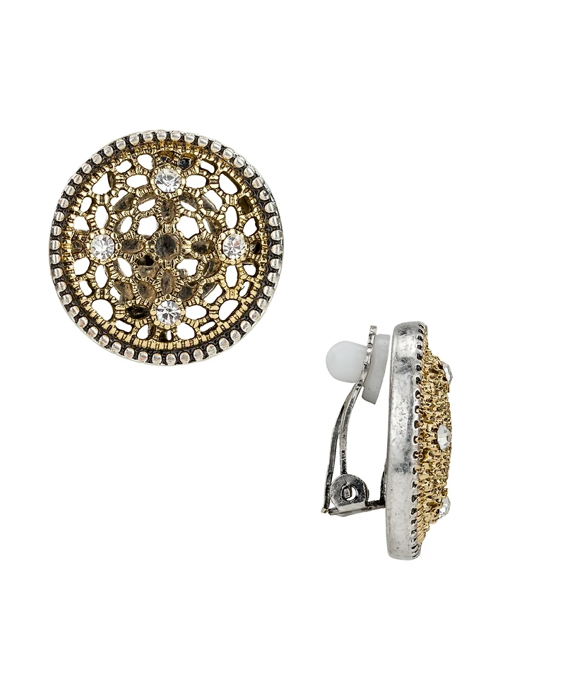 Patricia Nash Button Clip On Stud Earrings
