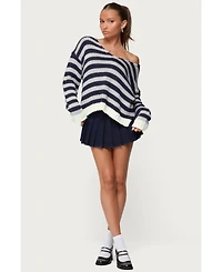 Edikted Women's Eugenie Oversized Striped Knit Sweater