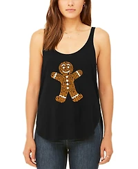 La Pop Art Women's Gingerbread Premium Word Flowy Tank Top