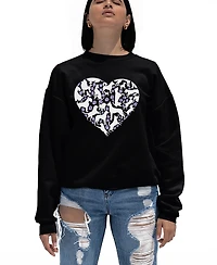 La Pop Art Women's Dog Heart Word Crewneck Sweatshirt