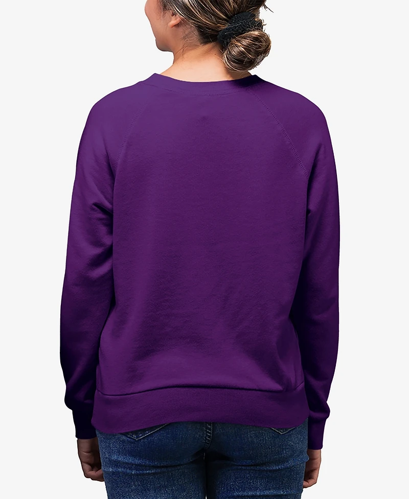 La Pop Art Women's Cat Heart Word Art Crewneck Sweatshirt