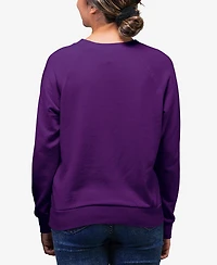 La Pop Art Women's Cat Heart Word Art Crewneck Sweatshirt