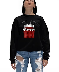 La Pop Art Women's Chimney Santa Word Crewneck Sweatshirt