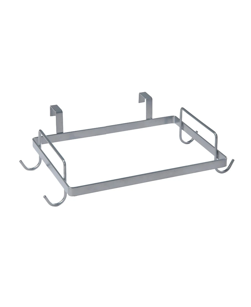 Household Essentials Metal Over the Door Trash Bag Holder, Silver