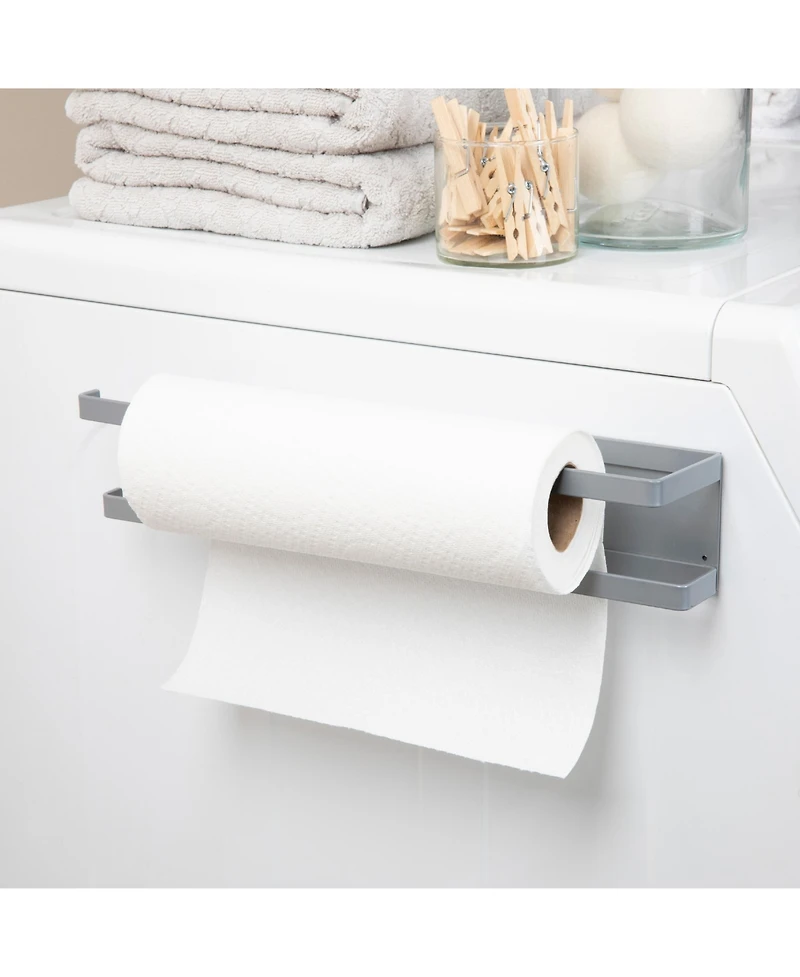 Household Essentials Metal Magnetic Paper Towel Holder, Grey