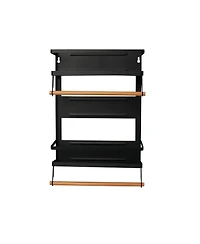 Household Essentials Metal Magnetic Organizer with Paper Towel Holder, White