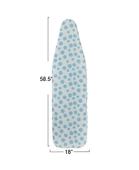 Household Essentials Deluxe Ironing Board Replacement Pad and Cover, Blue Floral Pattern