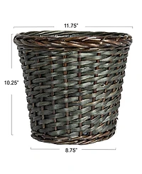 Household Essentials Handwoven Willow Waste Basket with Plastic Liner, Brown