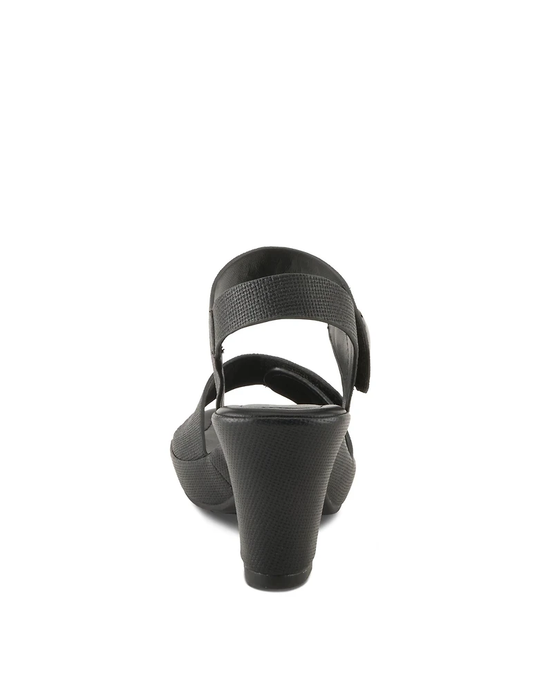 Patrizia Women's Dade-woven Textured Platform Sandals with Metallic Button Detail