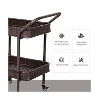 Slickblue Portable Outdoor Grill Cart with Prep Space and Storage