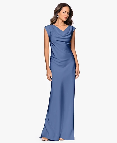 Betsy & Adam Petite Cowl Neck Gown