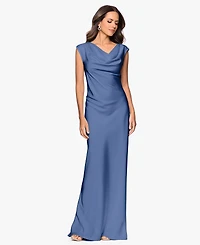 Betsy & Adam Petite Cowl Neck Gown