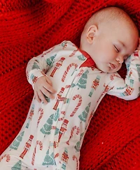 Copper Pearl Baby Boys' and Girls' Nicholas Printed Zip-Up Footed Pajamas