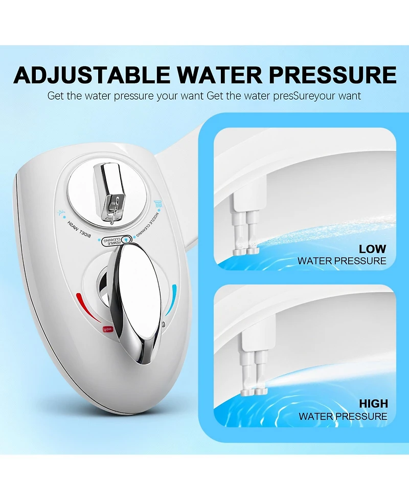 Sugift Adjustable Dual-Nozzle Cleansing Attachment – Hot & Cold Water Spray with Self-Rinsing Function, Easy Installation