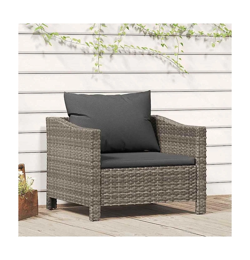 vidaXL Garden Set of 1 Armchair Poly rattan Medium Lightweight