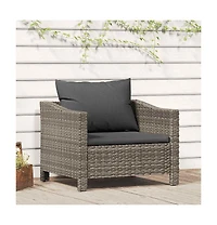 vidaXL Garden Set of 1 Armchair Poly rattan Medium Lightweight