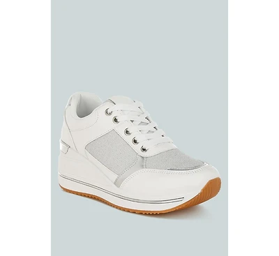 London Rag Womens Vespera Faux Leather & Mesh Sneakers