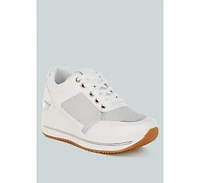 London Rag Womens Vespera Faux Leather & Mesh Sneakers