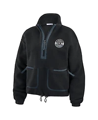 Wear by Erin Andrews Women's Black Vegas Golden Knights Polar Fleece Half-Zip Jacket