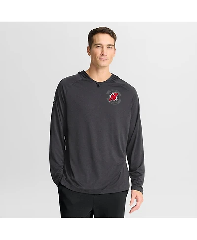 Men's Charcoal New Jersey Devils Authentic Pro Rink Raglan Hoodie