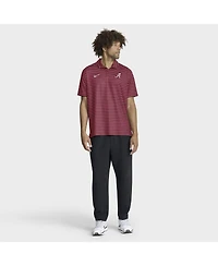 Nike Men's Crimson Alabama Tide 2025 Coaches Premium Tour Stripe Dri-fit Polo Shirt