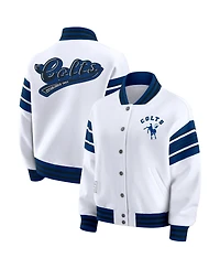 Wear by Erin Andrews Women's White Indianapolis Colts Plus Full-Snap Fleece Sweatshirt Jacket