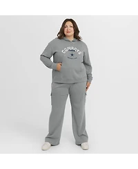 Women's Gray Dallas Cowboys Plus Waffle-Knit Hooded Shirt & Pants Lounge Set