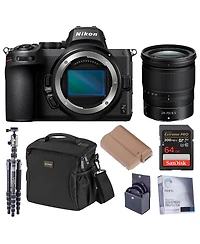 Nikon Z5 Mirrorless Camera with Nikkor Z 24-70mm f/4 S Lens, Bundle with Aluminum Tripod, 64GB Memory Card, Alpine 160 Bag, En-EL15c Battery and