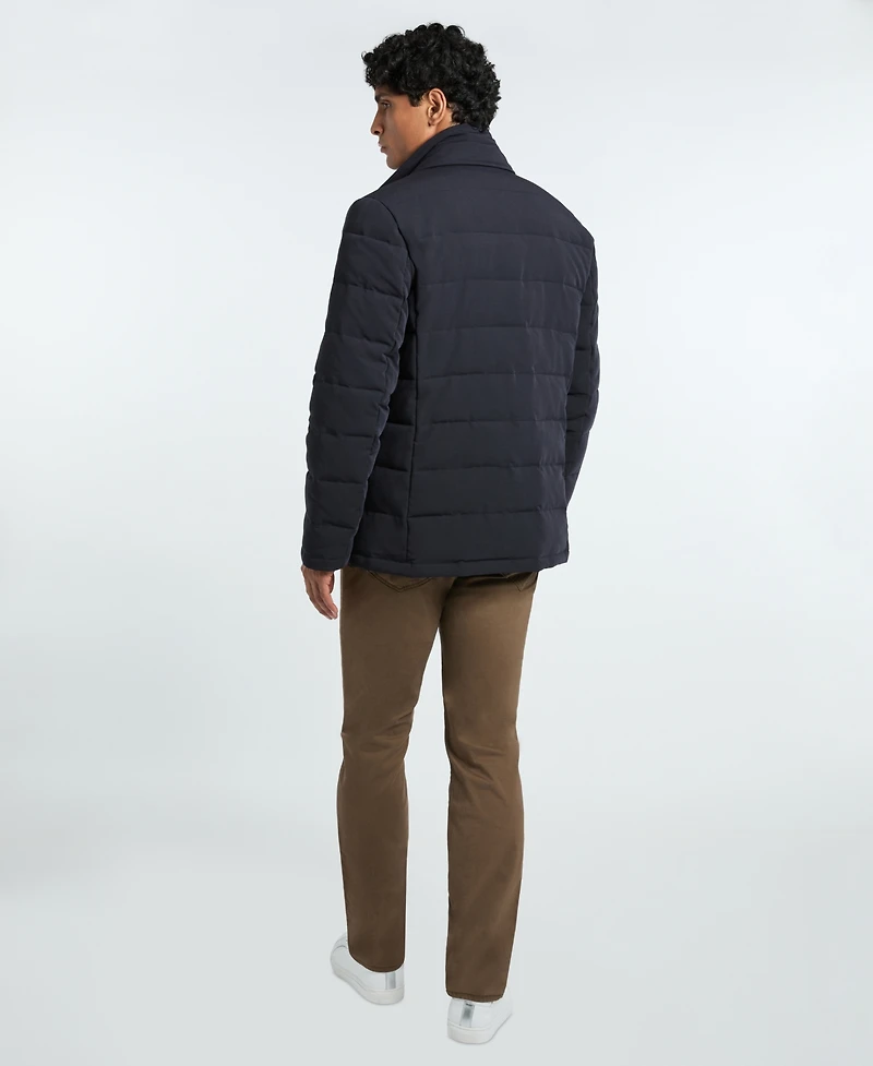 Ted by Ted Baker Men's Solid Quilted Puffer Blazer Jacket