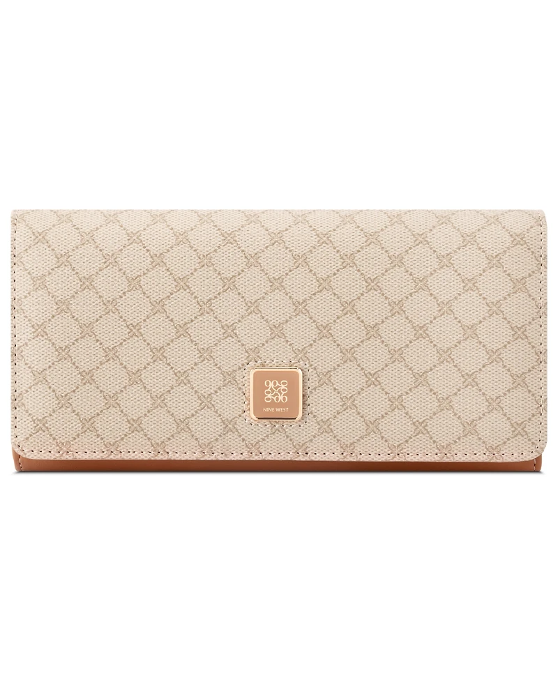 Nine West Lockup 9S Zip Around Wristlet