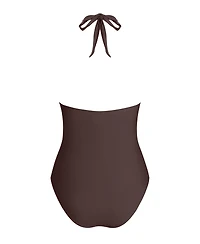 Cupshe Women's Halter V Neck One Piece Swimsuit with Ring Detail