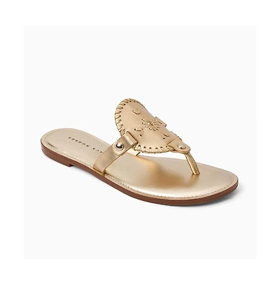 Jack Rogers Collins Silver Metallic Nappa Leather Sandal