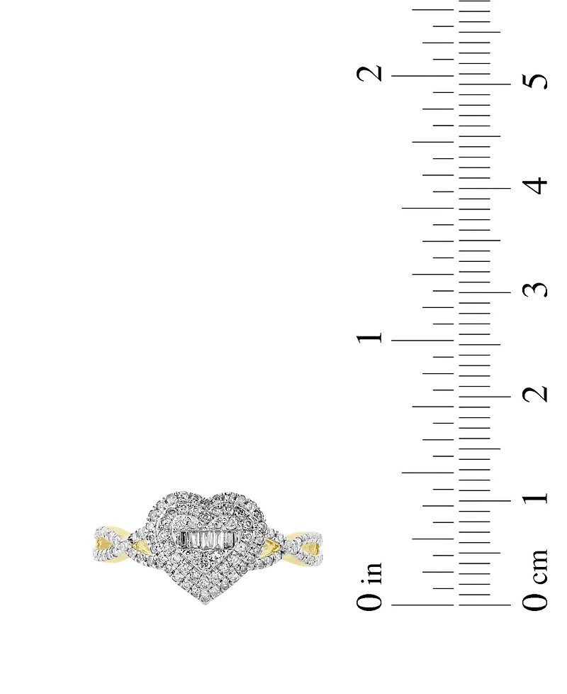 Macy's White Baguette Diamond Ring (1/3 ct. t.w.) in 10k Yellow Gold