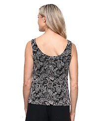 Alex Evenings Women's Printed Jacket and Scoop Neck Tank Top, 2-Piece Set