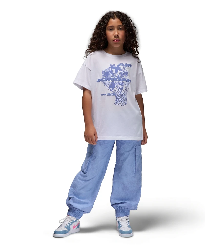 Jordan Big Girls 23 Flowers Short sleeve T-Shirt