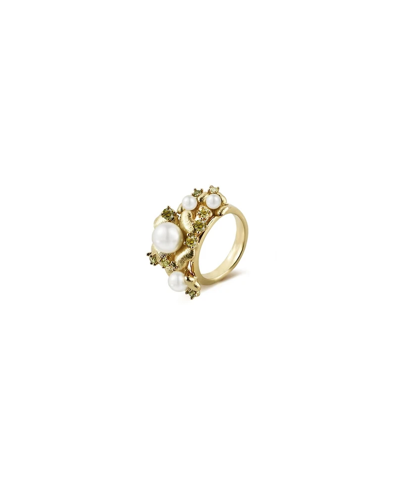 Retro Chic Garden Blossom Wide Ring