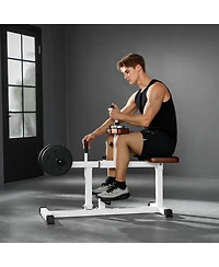 Soozier Adjustable Seated Calf Raise Machine Leg Press Strength Training Gym Equipment