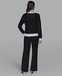 Karl Lagerfeld Paris Women's Button-Front Cardigan